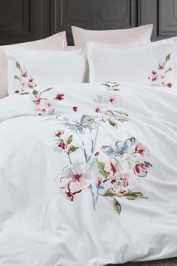 Hayal Pamuk Saten Çift Kişilik Nevresim Takımı - Dantela