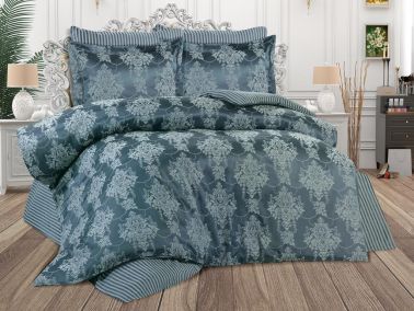 Hercai Çift Kişilik 6 Parça Nevresim Takımı Gri - Çeyiz Diyarı