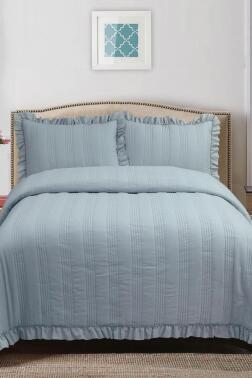 Hülya Elyaf Dolgulu Tek Kişilik 190x250 Cm Yatak Örtüsü Antrasit - Çeyiz Diyarı