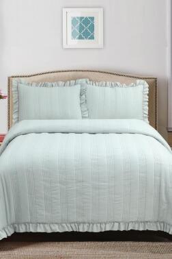 Hülya Elyaf Dolgulu Tek Kişilik 190x250 Cm Yatak Örtüsü Gri - Çeyiz Diyarı