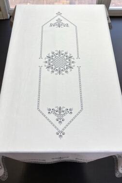 Hümay Dertsiz Masa Örtüsü 150x260 cm Gri - Çeyiz Diyarı (1)