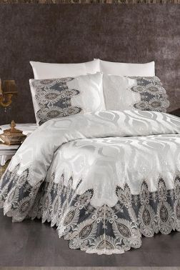 İsabel Çift Kişilik Pike Takımı Krem - Çeyiz Diyarı