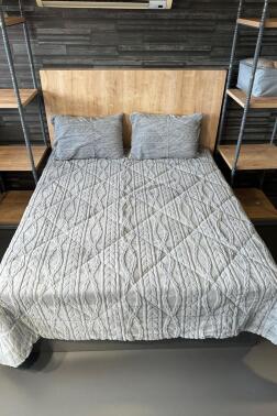 Ivy Çift Kişilik 220x240 cm Yatak Örtüsü Gri - Çeyiz Diyarı