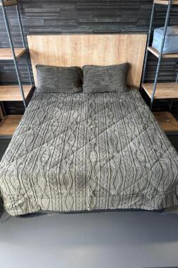 Ivy Çift Kişilik 220x240 cm Yatak Örtüsü Yeşil - Çeyiz Diyarı