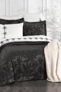 Jasmin 10 Parça Battaniyeli Çeyiz Seti Antrasit - Çeyiz Diyarı