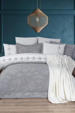 Jasmin 10 Parça Battaniyeli Çeyiz Seti Gri - Çeyiz Diyarı