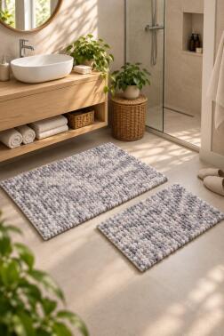Juli Micro 2li Banyo Paspas Takımı 60x90 cm - 40x60 cm - Çeyiz Diyarı (1)