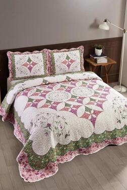 Julia Baskılı Kapitoneli Çift Kişilik Yatak Örtüsü - Çeyiz Diyarı
