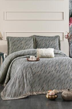 Julia Şönil Çift Kişilik Yatak Örtüsü 260x260 cm Turkuaz - Çeyiz Diyarı