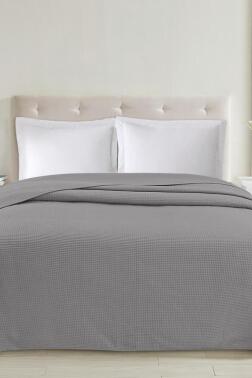 Jülide Çift Kişilik Tek Pike 200x220 cm Antrasit - Çeyiz Diyarı