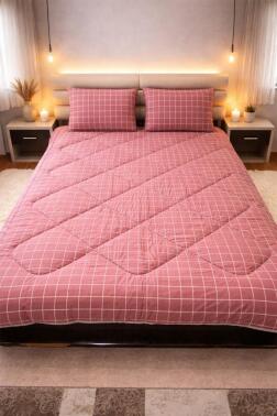 Kare Wellsoft 195x215 Cm Çift Kişilik Yorgan Takımı Kırmızı - Çeyiz Diyarı