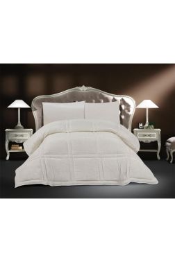 Karelim Kadife Comforter Çift Kişilik Yorgan Seti Krem - 2