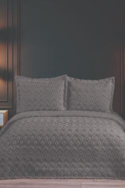 Karita Soft Çift Kişilik Pike Takımı Antrasit - Çeyiz Diyarı