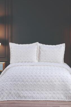 Karita Soft Çift Kişilik Pike Takımı Krem - Çeyiz Diyarı