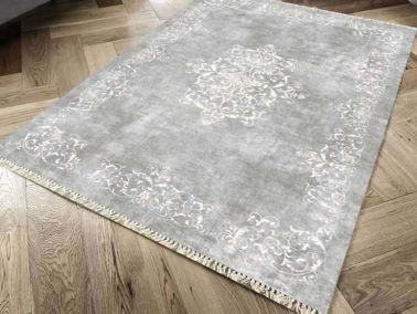Kaymaz Taban Dijital Baskı Kadife Halı Alberta Gri 180x280 cm - Çeyiz Diyarı