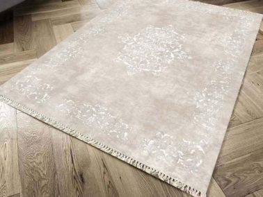 Kaymaz Taban Dijital Baskı Kadife Halı Alberta Krem 180x280 cm - Çeyiz Diyarı