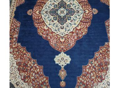 Kaymaz Taban Dijital Baskı Kadife Halı Berthe Lacivert 200x300 cm - Çeyiz Diyarı (1)