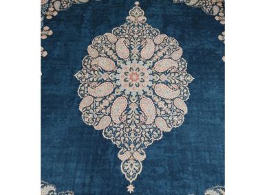 Kaymaz Taban Dijital Baskı Kadife Halı Blanche Mavi 200x300 cm - Çeyiz Diyarı (1)