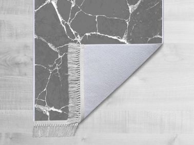 Kaymaz Taban Dijital Baskı Kadife Halı Crack Wall Antrasit 80x150 cm - Çeyiz Diyarı (1)