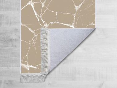 Kaymaz Taban Dijital Baskı Kadife Halı Crack Wall Bej 100x200 cm - Çeyiz Diyarı (1)