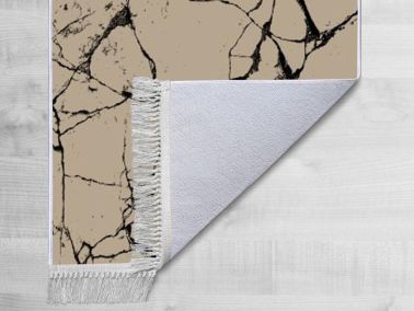 Kaymaz Taban Dijital Baskı Kadife Halı Crack Wall Kahve 100x200 cm - Çeyiz Diyarı (1)