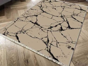 Kaymaz Taban Dijital Baskı Kadife Halı Crack Wall Kahve 80x200 cm - Çeyiz Diyarı