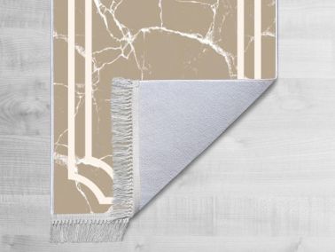Kaymaz Taban Dijital Baskı Kadife Halı Linear Stone Kahve 150x220 Cm - Çeyiz Diyarı (1)