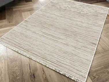 Kaymaz Taban Dijital Baskı Kadife Halı Stripe Bej 80x200 cm - Çeyiz Diyarı