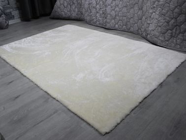 Kaymaz Taban Eksen Peluş Halı Krem 80x200 Cm - Çeyiz Diyarı