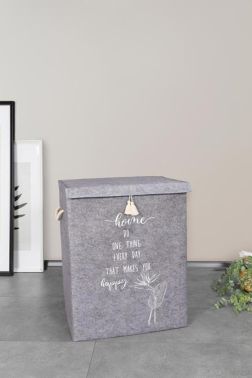 Keçe Kapaklı Mega Kahve Kutu Gri - Çeyiz Diyarı