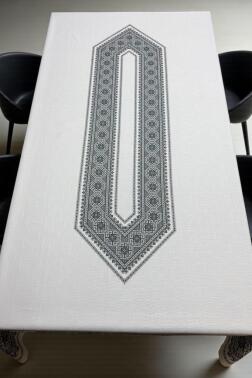 Kervan Dertsiz Masa Örtüsü 150x220 cm Gri - Çeyiz Diyarı (1)