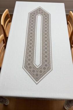 Kervan Dertsiz Masa Örtüsü 150x260 cm Kahve - Çeyiz Diyarı (1)