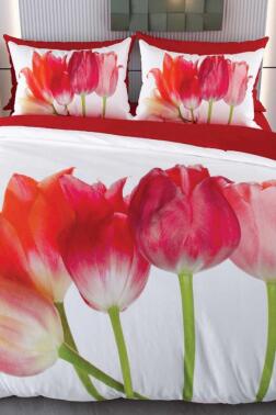 Kital Mikro Saten 3D Dijital Baskılı Çift Kişilik Nevresim Takımı - Çeyiz Diyarı