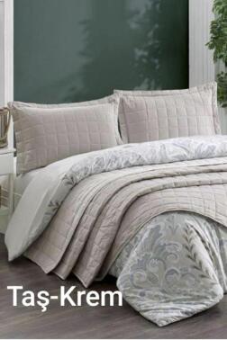 Kristal Casual 7 Parça Çift Taraflı Gelin Seti Taş - Krem - Kristal