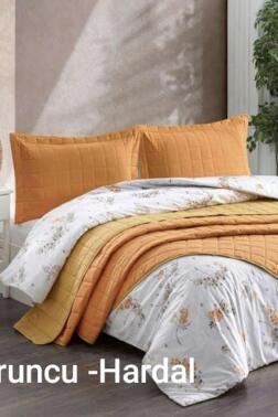 Kristal Casual 7 Parça Çift Taraflı Gelin Seti Turuncu - Hardal - Kristal