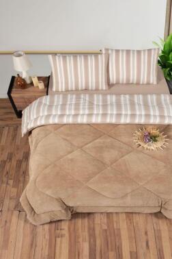 Kristal Soft Relax Uyku Seti Çift Kişilik Vizon - Kristal