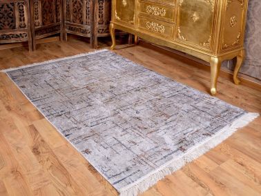 Latex Kaymaz Taban Dijital Baskı Kadife Halı Arzu Gri 80x200 cm - Çeyiz Diyarı