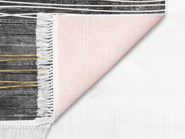 Latex Kaymaz Taban Dijital Baskı Kadife Halı Dove Siyah 100x200 cm - Çeyiz Diyarı (1)