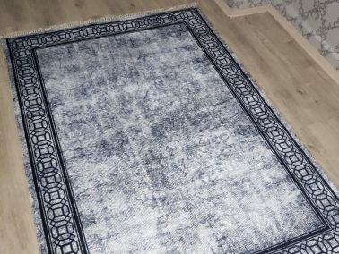 Latex Kaymaz Taban Dijital Baskı Kadife Halı Dove Siyah 120x170 cm - Çeyiz Diyarı