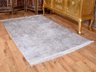 Latex Kaymaz Taban Dijital Baskı Kadife Halı Duru Gri 180x280 cm - Çeyiz Diyarı