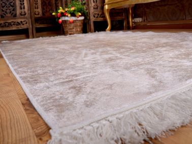 Latex Kaymaz Taban Dijital Baskı Kadife Halı Duru Krem 80x150 cm - Çeyiz Diyarı (1)