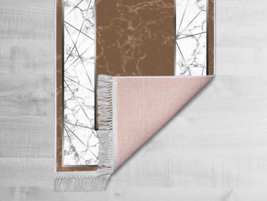 Latex Kaymaz Taban Dijital Baskı Kadife Halı Esta Kahve 150x220 cm - Çeyiz Diyarı (1)