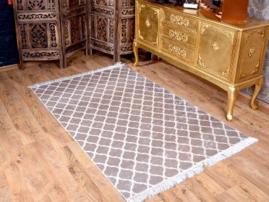 Latex Kaymaz Taban Dijital Baskı Kadife Halı Kupa Camel-Beyaz 150x220 Cm - Çeyiz Diyarı (1)