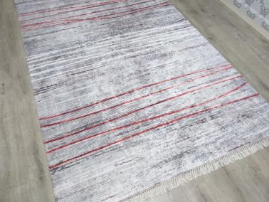 Latex Kaymaz Taban Dijital Baskı Kadife Halı Sasha Gri 180x280 cm - Çeyiz Diyarı