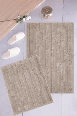 Lena 2'li Paspas Takımı Cappucino - Çeyiz Diyarı