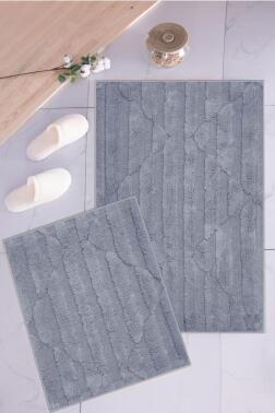 Lena 2'li Paspas Takımı Gri - Çeyiz Diyarı