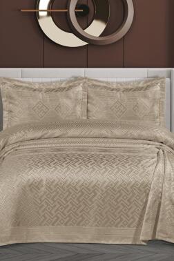 Lena Şönil Çift Kişilik Yatak Örtüsü 240x260 cm Bej - Çeyiz Diyarı