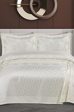 Lena Şönil Çift Kişilik Yatak Örtüsü 240x260 cm Krem - Çeyiz Diyarı