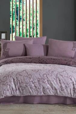 Leona Çift Kişilik Ranforce Nevresim Takımı Pudra - Hobby