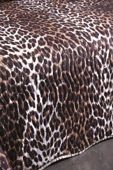 Leopar Baskılı Kapitoneli Çift Kişilik Yatak Örtüsü - Çeyiz Diyarı (1)